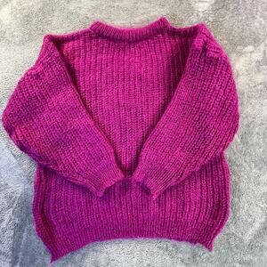 Vintage Cornish Sweater Womens Large Mohair Blend Hand Knit England Chunky 90s